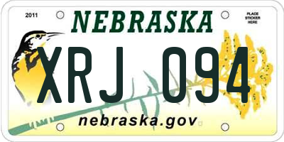NE license plate XRJ094