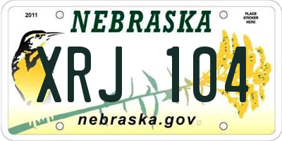 NE license plate XRJ104