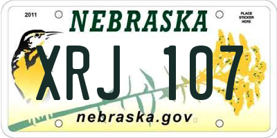 NE license plate XRJ107