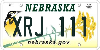 NE license plate XRJ111