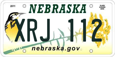 NE license plate XRJ112