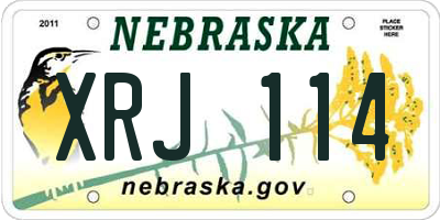 NE license plate XRJ114