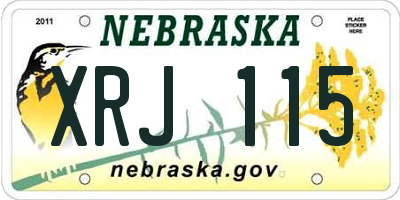 NE license plate XRJ115