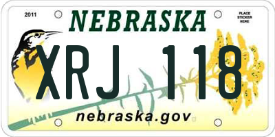 NE license plate XRJ118