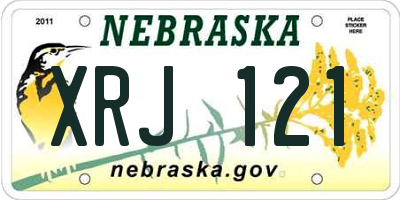 NE license plate XRJ121