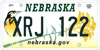 NE license plate XRJ122