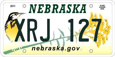 NE license plate XRJ127