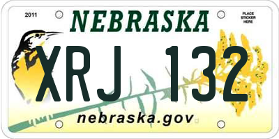 NE license plate XRJ132