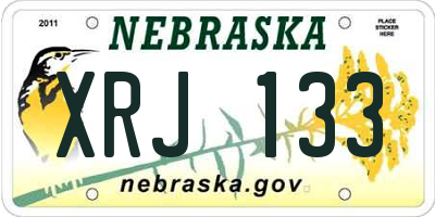 NE license plate XRJ133