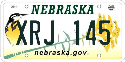 NE license plate XRJ145
