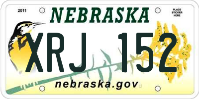 NE license plate XRJ152