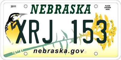 NE license plate XRJ153
