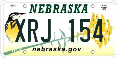 NE license plate XRJ154