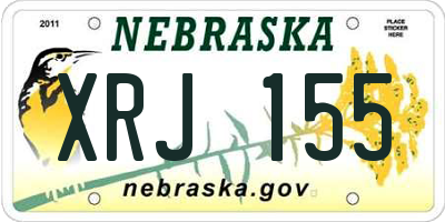 NE license plate XRJ155