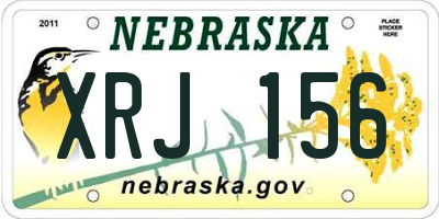NE license plate XRJ156
