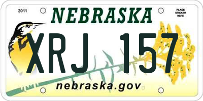 NE license plate XRJ157