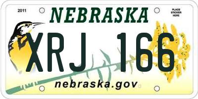 NE license plate XRJ166