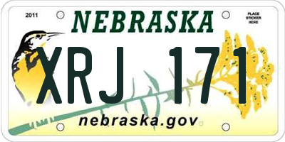 NE license plate XRJ171