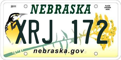 NE license plate XRJ172