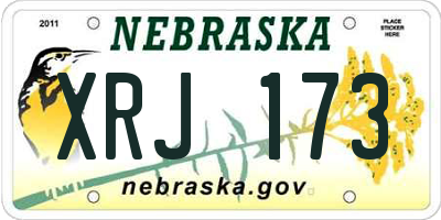 NE license plate XRJ173