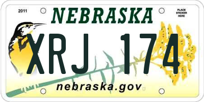 NE license plate XRJ174