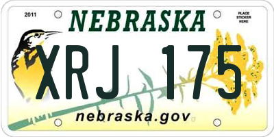 NE license plate XRJ175