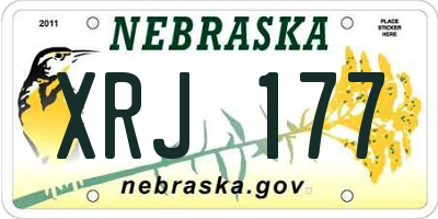 NE license plate XRJ177