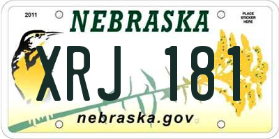 NE license plate XRJ181