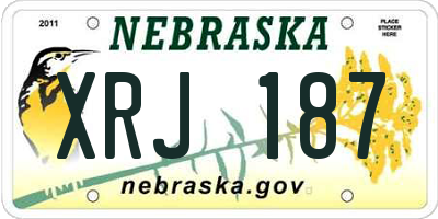NE license plate XRJ187