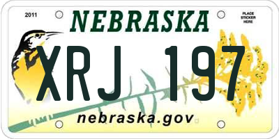 NE license plate XRJ197