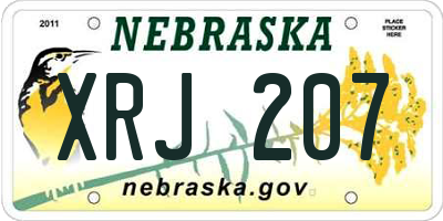 NE license plate XRJ207