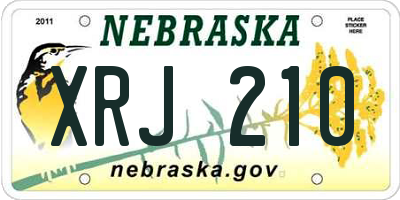 NE license plate XRJ210