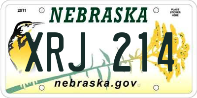 NE license plate XRJ214