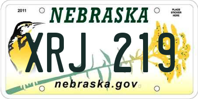 NE license plate XRJ219