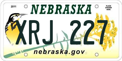NE license plate XRJ227