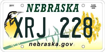 NE license plate XRJ228