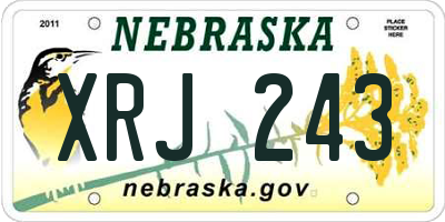 NE license plate XRJ243