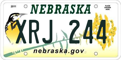 NE license plate XRJ244