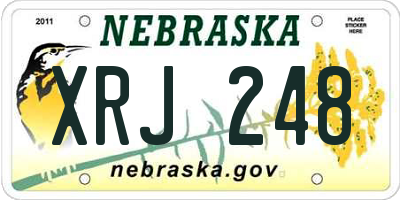 NE license plate XRJ248