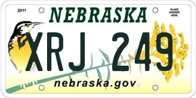 NE license plate XRJ249