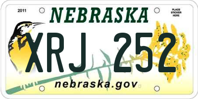 NE license plate XRJ252