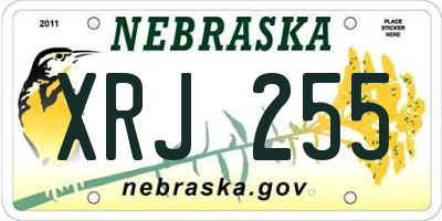NE license plate XRJ255