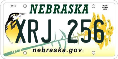 NE license plate XRJ256