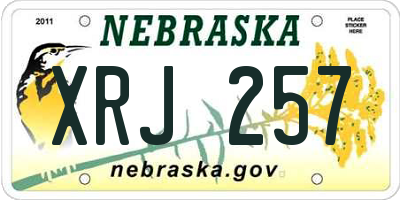 NE license plate XRJ257