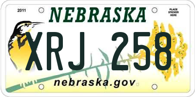 NE license plate XRJ258