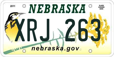 NE license plate XRJ263