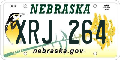 NE license plate XRJ264