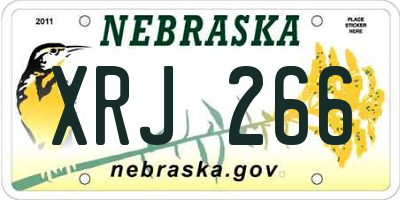 NE license plate XRJ266