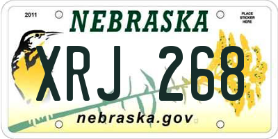 NE license plate XRJ268