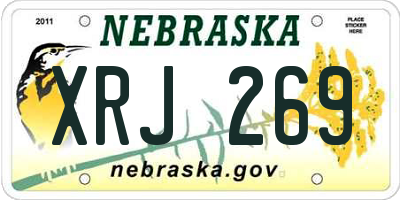 NE license plate XRJ269